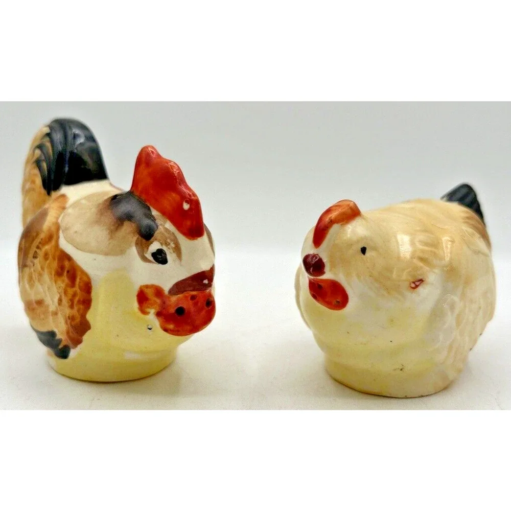 Vintage Retro Salt and Pepper Shakers Rooster & Hen U260/42